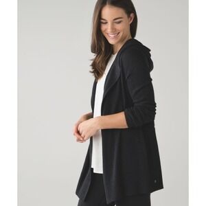 LULULEMON Peace Of Mind Wrap Cardigan Sweater Heathered Black Athleisure Size 8